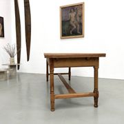 Grande table de ferme à rallonges en merisier massif - Années 1900