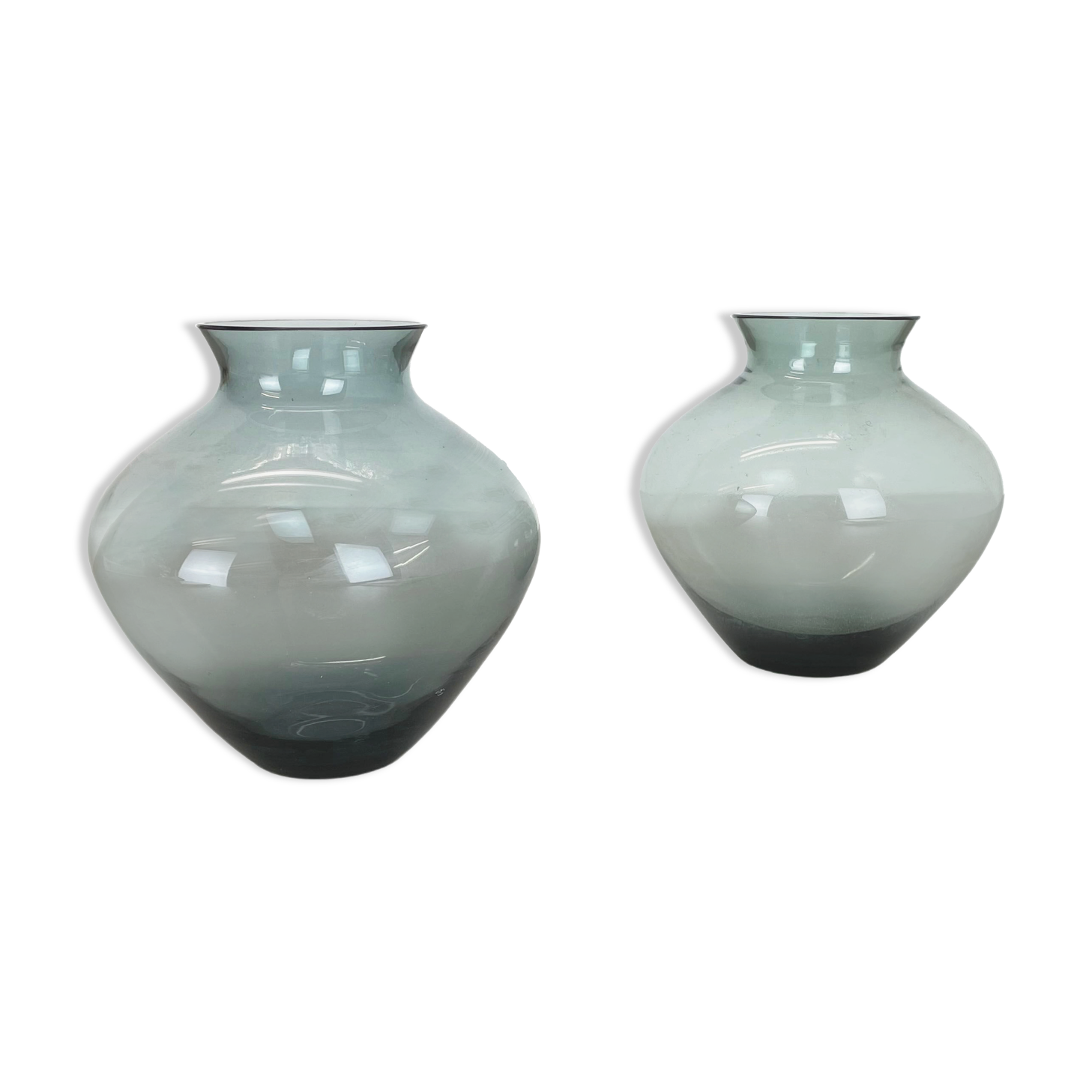 Vintage set of two heart vases turmaline by wilhelm wagenfeld for wmf, 1960s