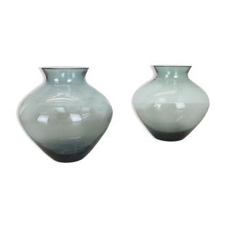 Vintage set of two heart vases turmaline by wilhelm wagenfeld for wmf, 1960s