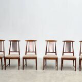 Set of six elegant Italian dining chairs