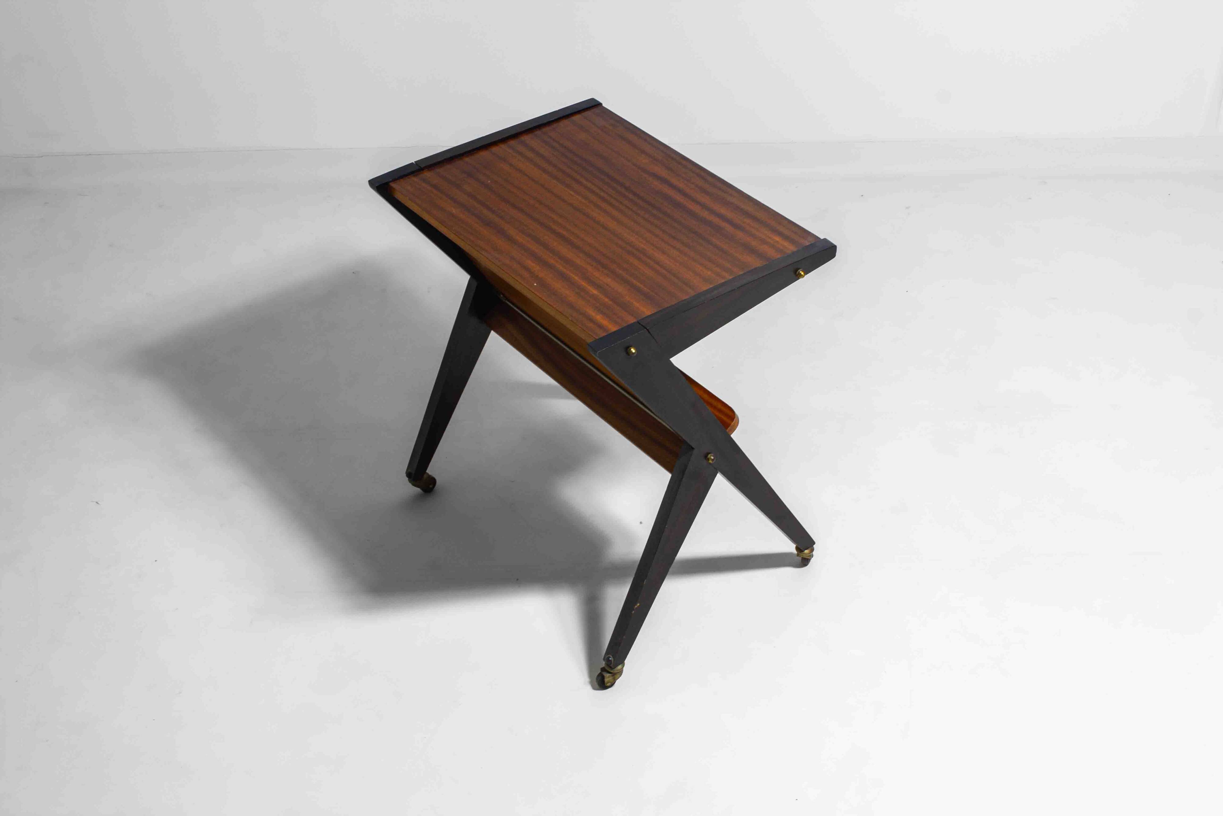 Z-shaped mid-century bar trolley, Belgium 1960s