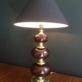 Lamp made of brass and red colored glass