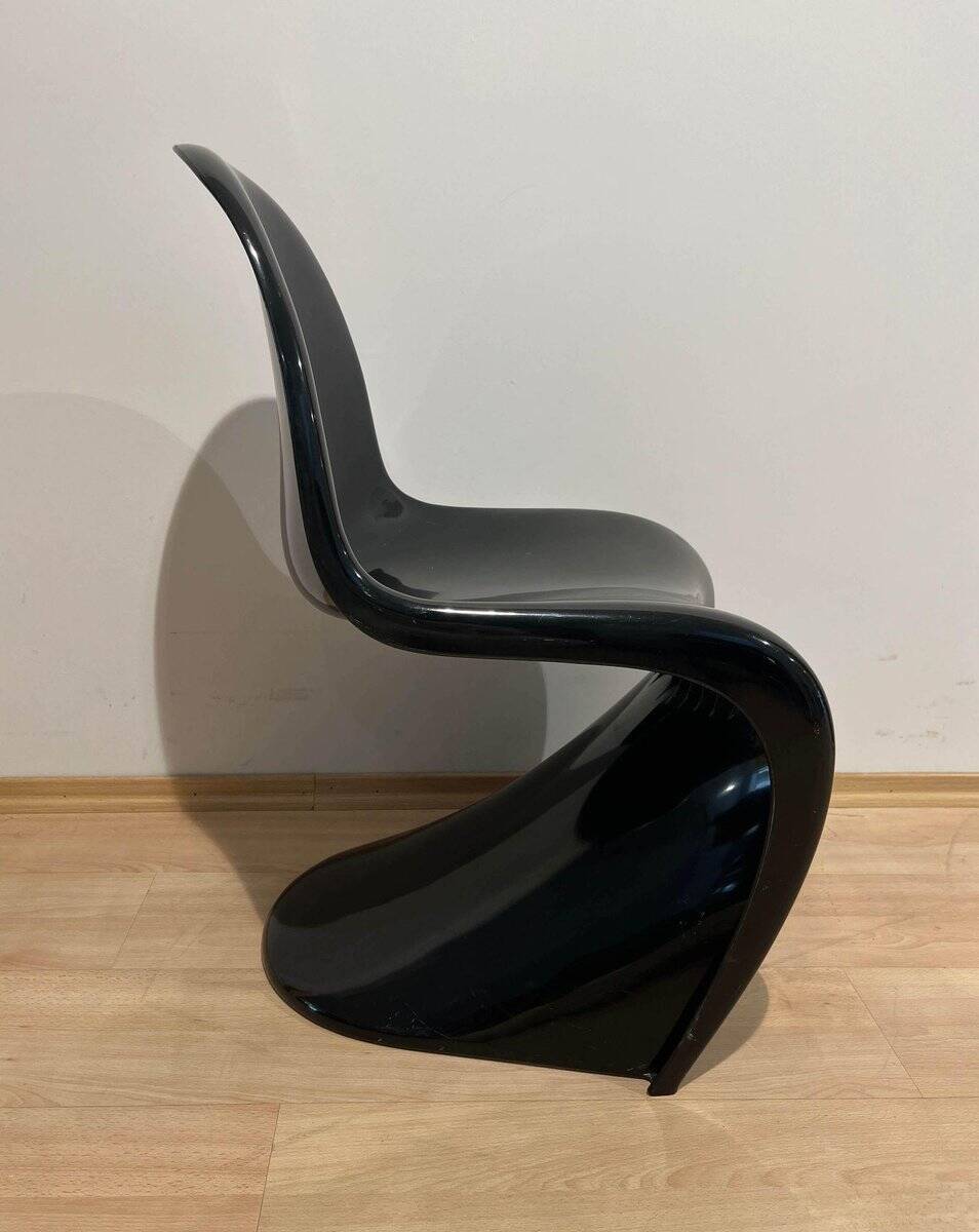Panton Cantilever Chair in Black Pu by Verner Panton, Germany, 1971