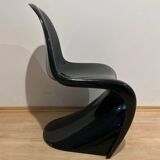 Panton Cantilever Chair in Black Pu by Verner Panton, Germany, 1971