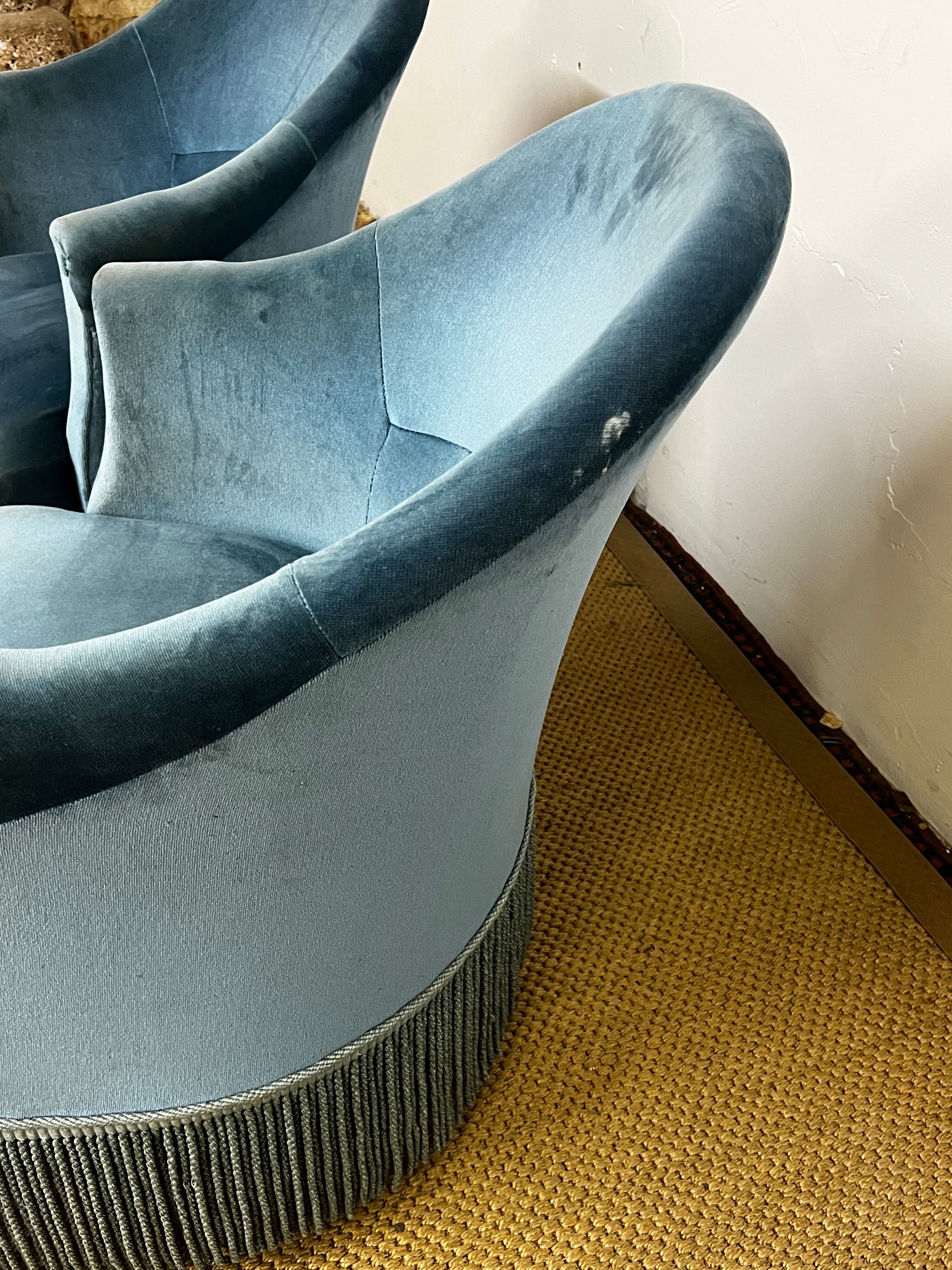 Pair of toad armchairs