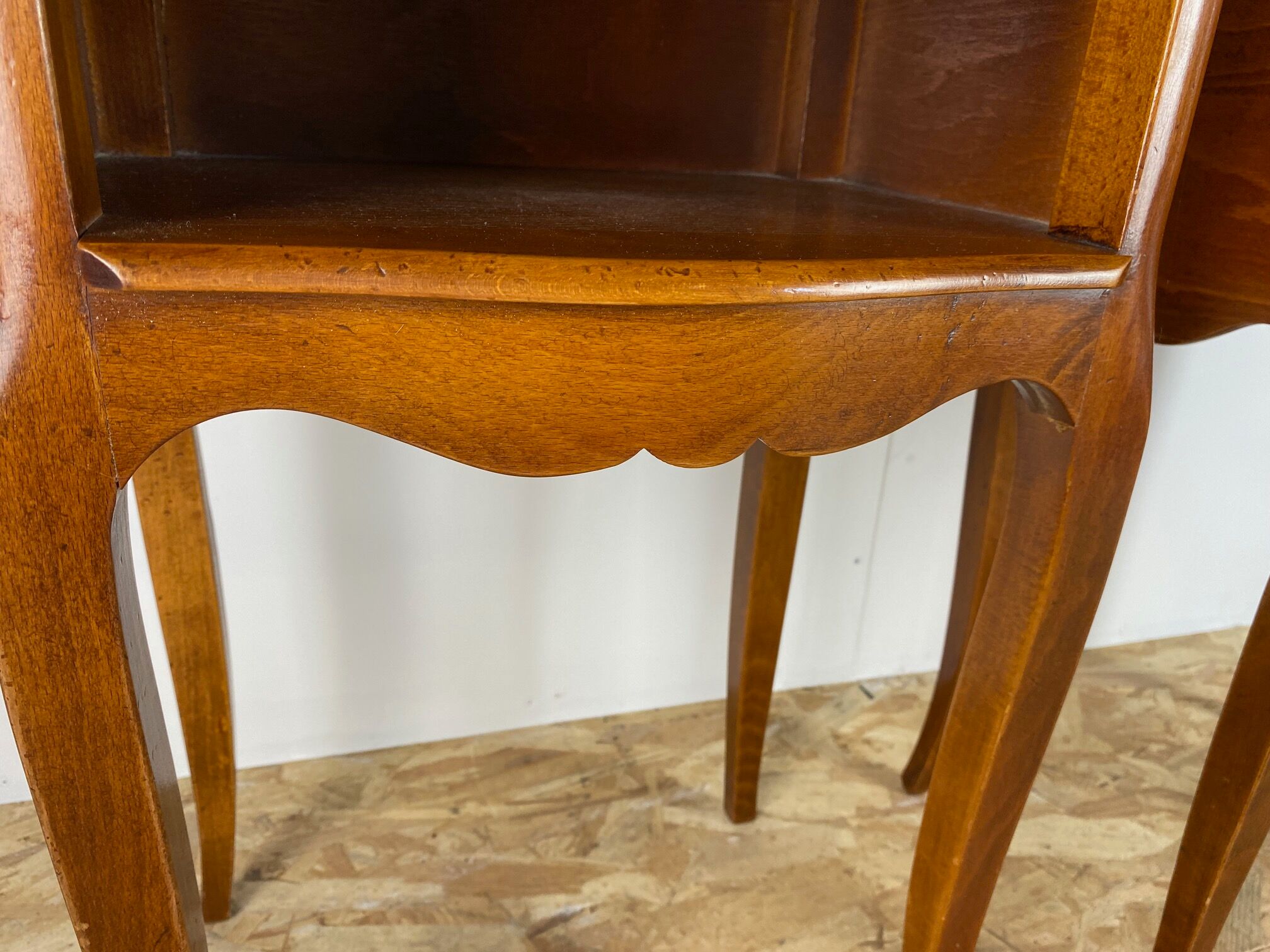 Pair of cherry wood bedside tables with 1 drawer Louis XV style
