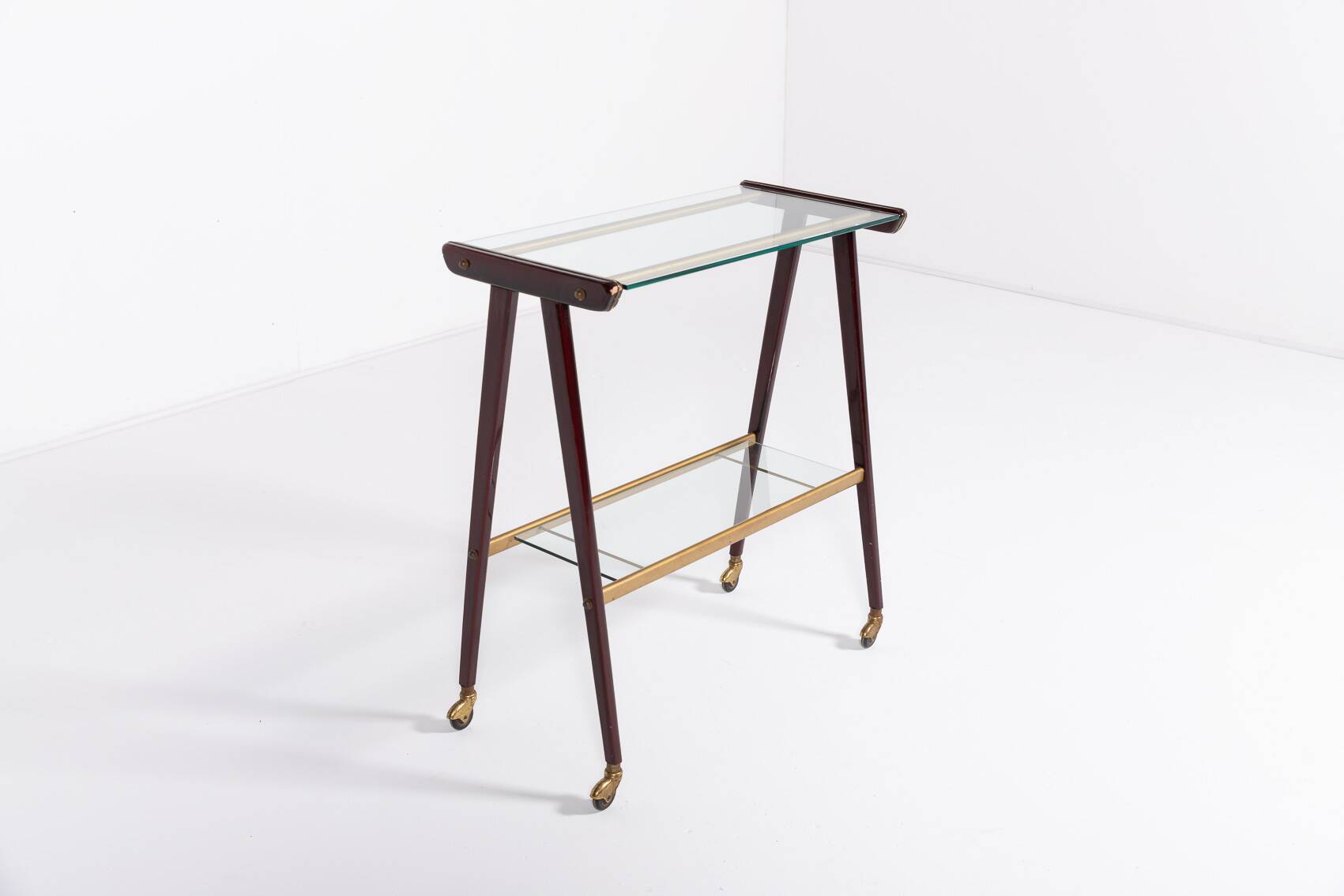 1960’s Italian Mid-Century Modern sculptural side table/serving cart