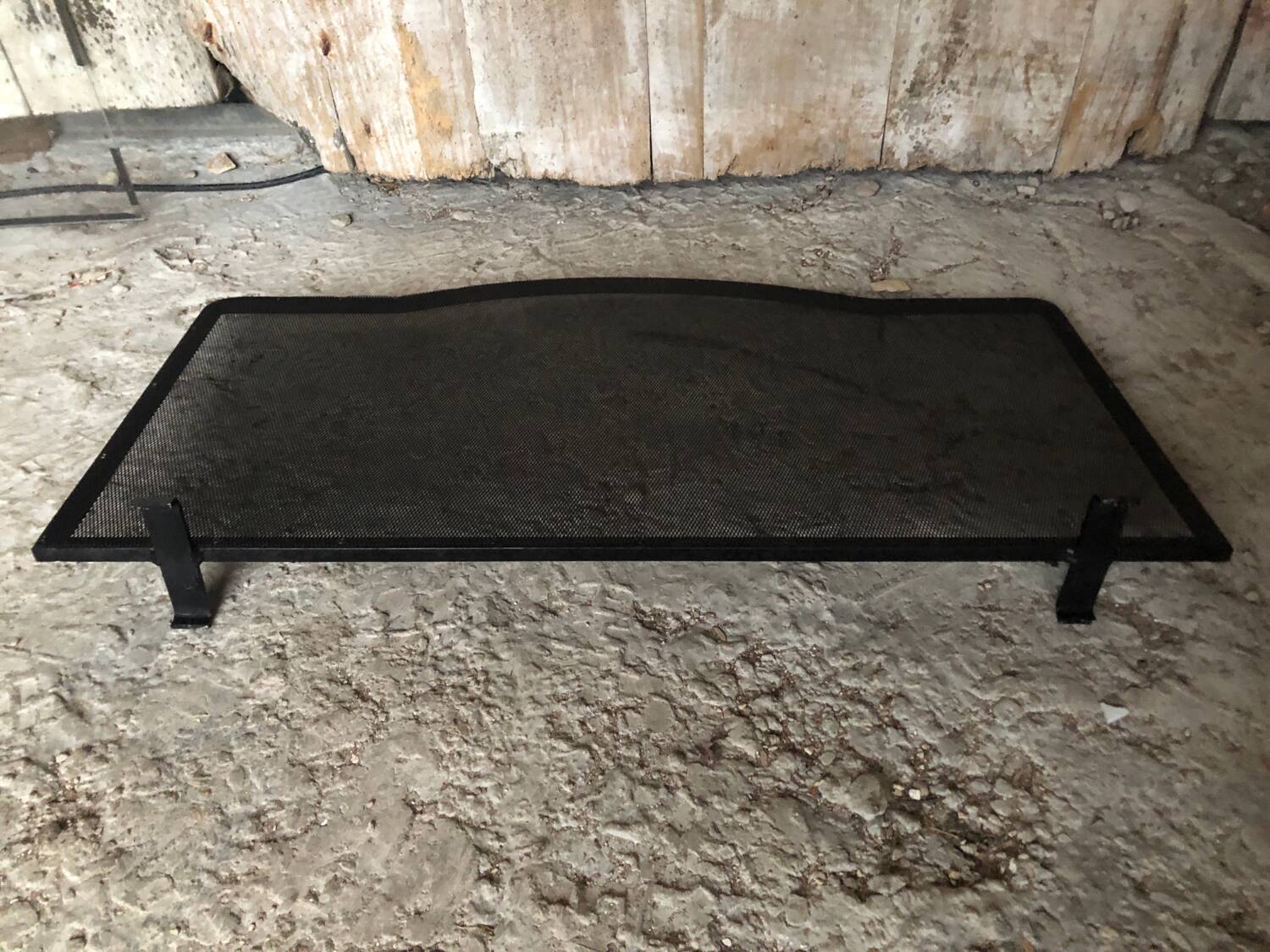Black Metal Fireplace Fire Screen Vintage Mesh #A609