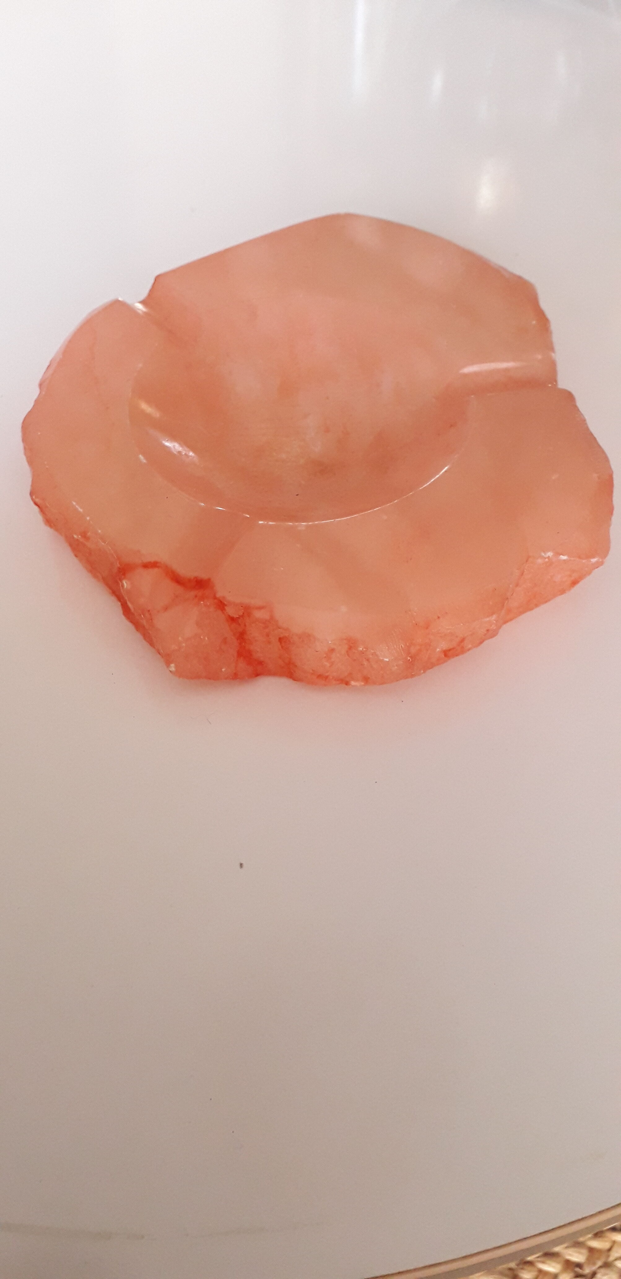 Pink marble ashtray
