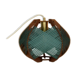 Lampe tissée verte foncée à suspendre