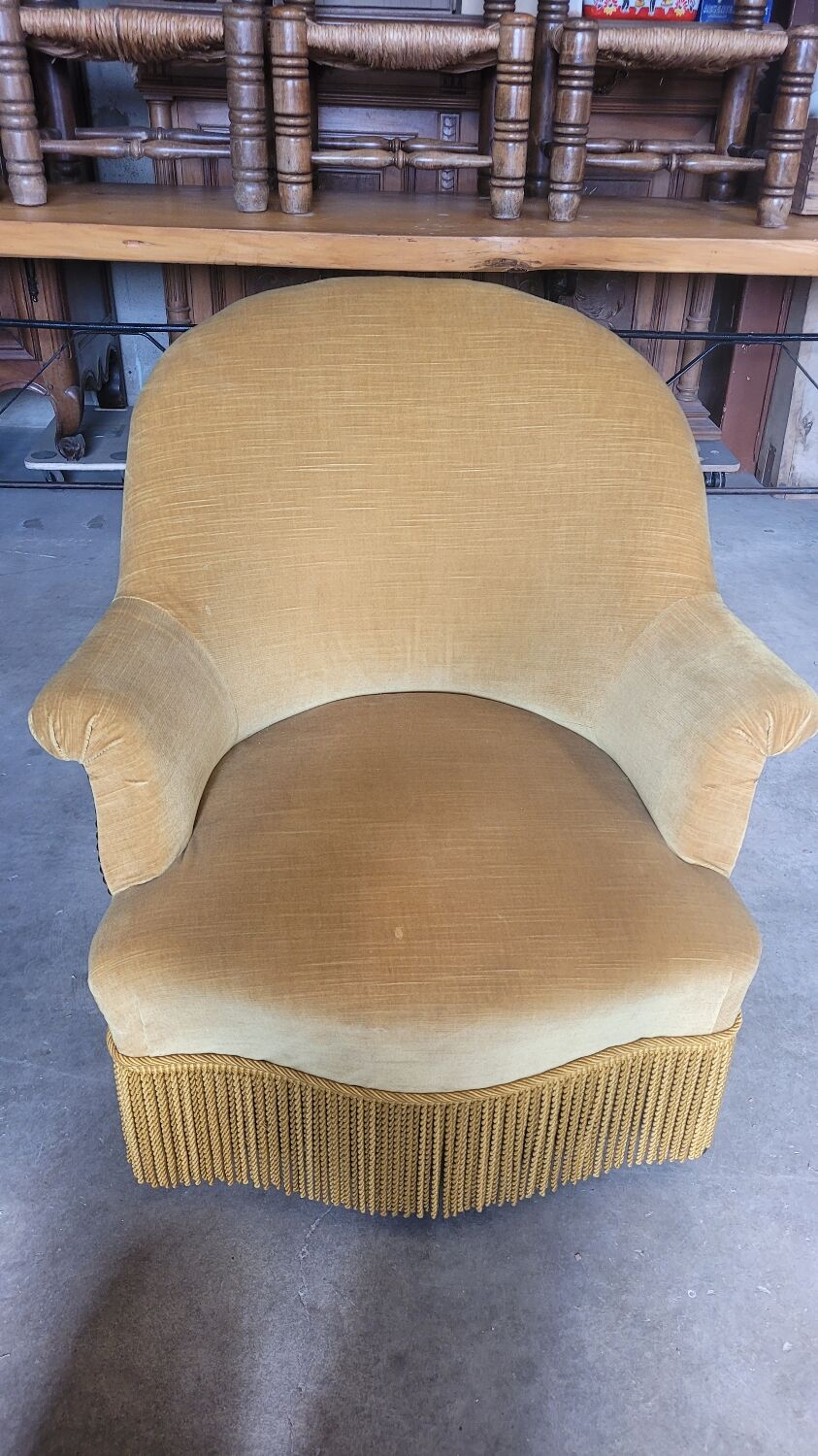 Toad armchair velvet period Napoleon III 19th