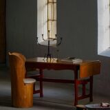 Fauteuil Brutaliste en Tronc en Pin Massif & Bouclé, Moderne du Milieu du Siècle Suédois, Années 1970