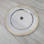 Alessi Ettore Sottsass / Serving plate in stainless steel 18/10 and gold NG5100