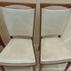 6 Vintage chairs in white beige imitation leather and solid wood with brass legs