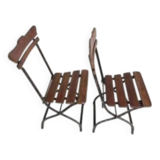 Lot de 2 chaises pliantes, chaises de jardin, années 1930