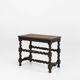 Antique French wooden stool with rattan top, ca. 1880