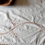 Nappe toile de coton brodée et 12 serviettes brodées
