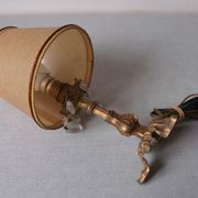 Lampe en bronze et pampille en verre