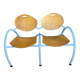 Iron and wood bench for 2 people