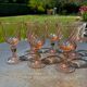 6 antique Rosaline liqueur glasses – vintage pink glass – 50s/60s