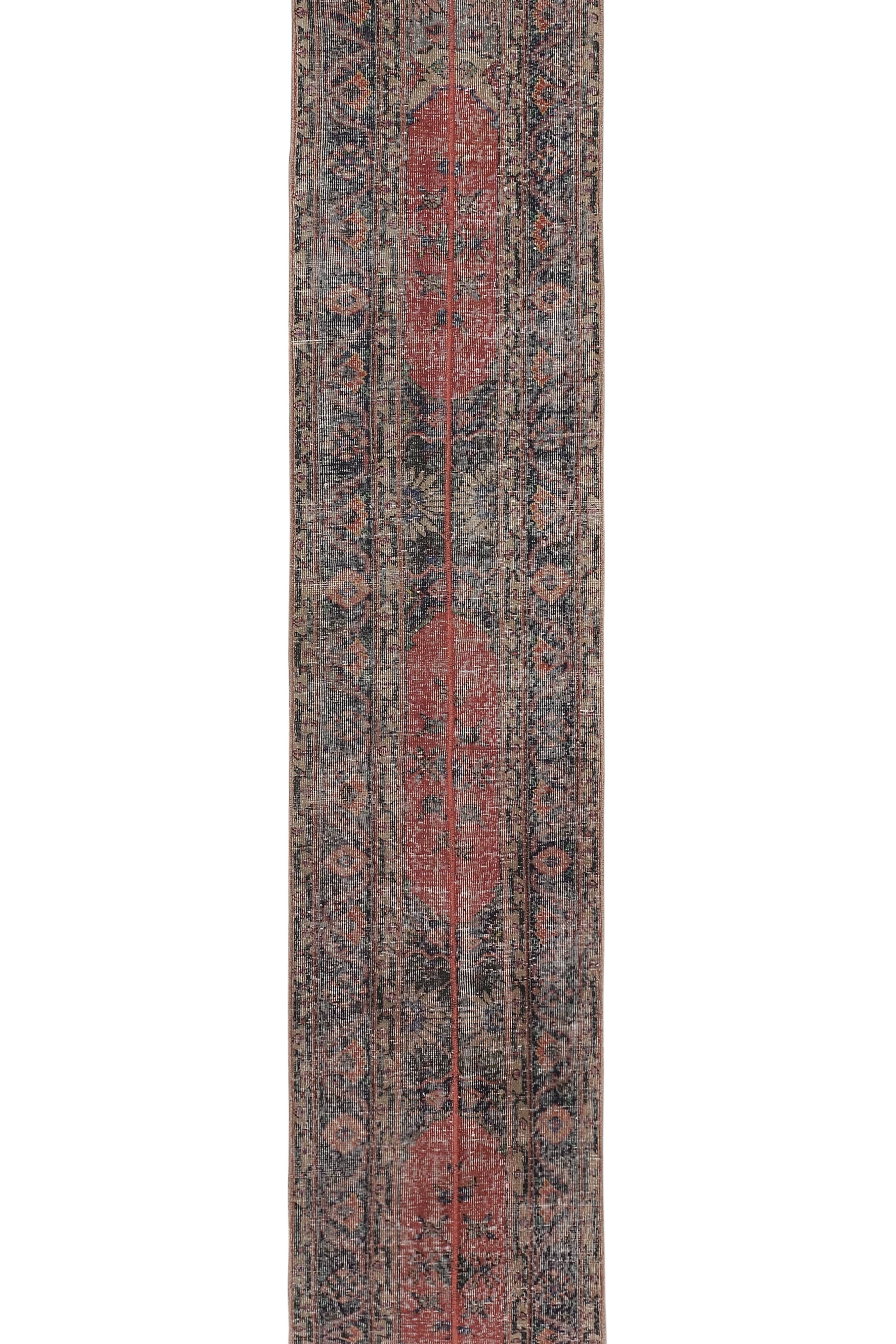 Vintage Turkish Oushak Rug Handwoven 68x361 cm