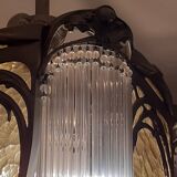 Lustre Art Nouveau style Guimard en bronze nickelé