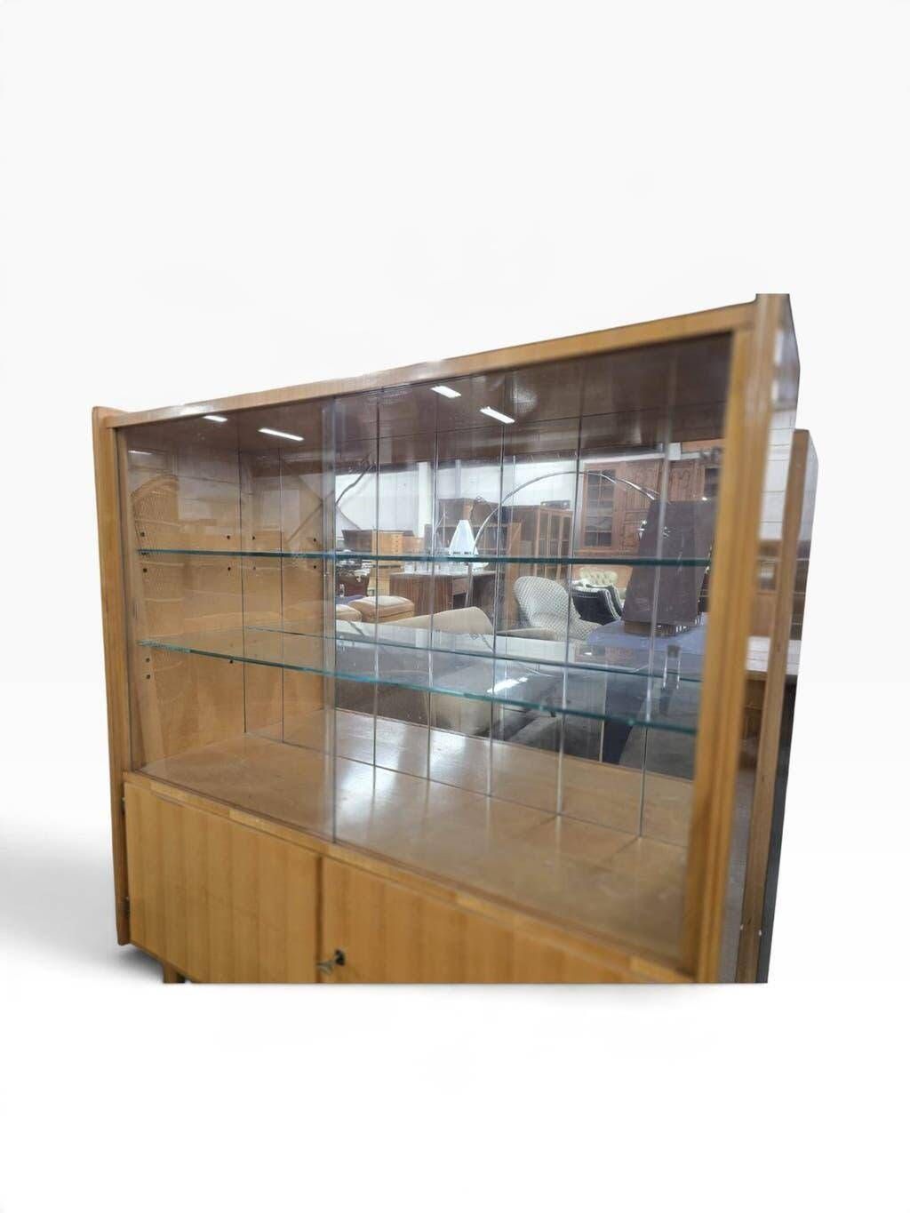 Vintage wooden display cabinet / multi-level display / bar furniture