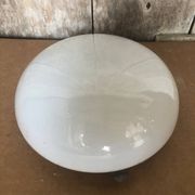 Ancien Plafonnier Applique Opaline Verre Opalin Rond Vintage #A712