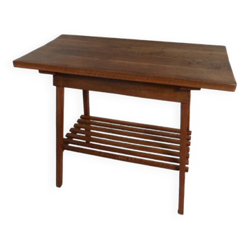 Table d'appoint vintage en chêne des années 1930