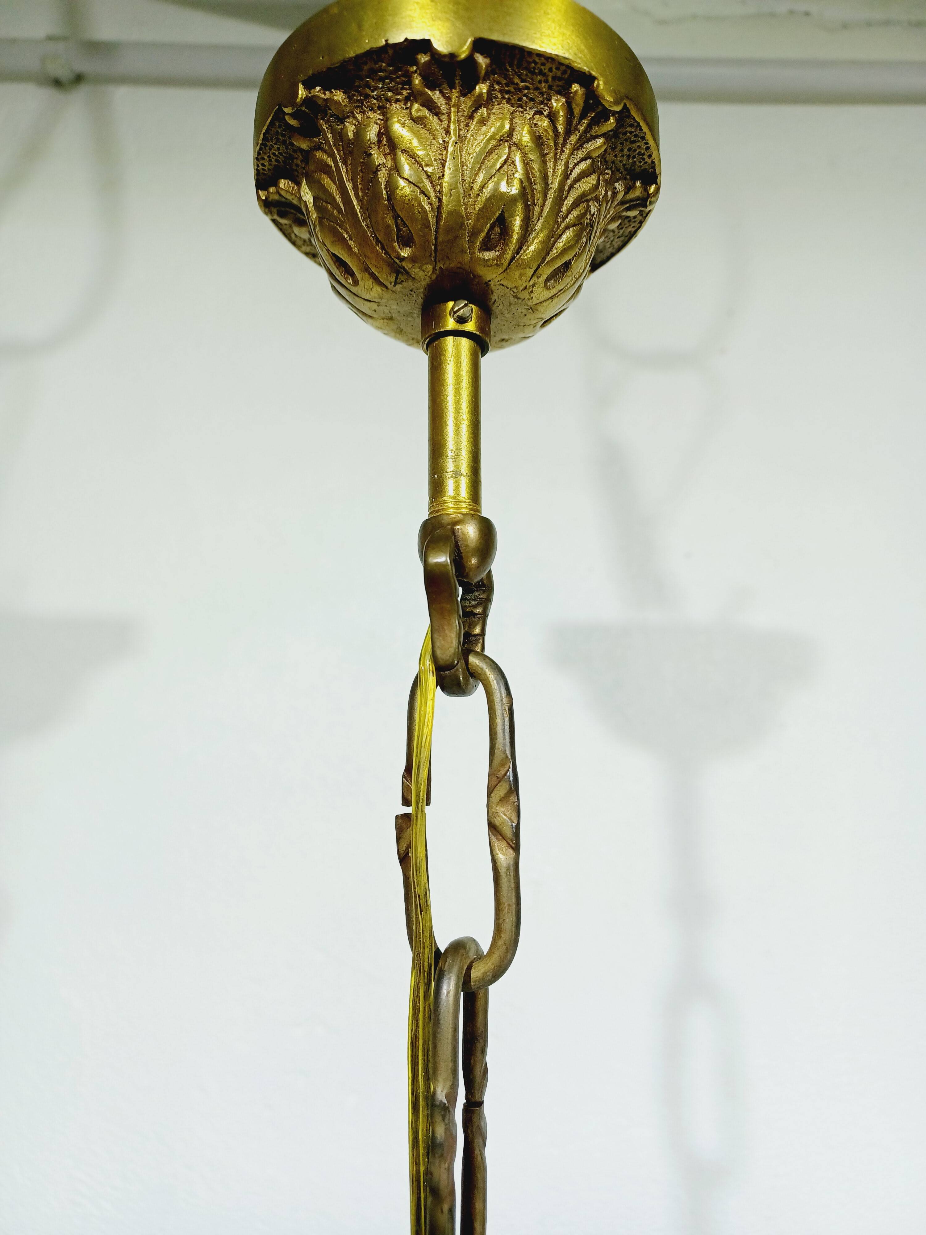 3-light bronze chandelier