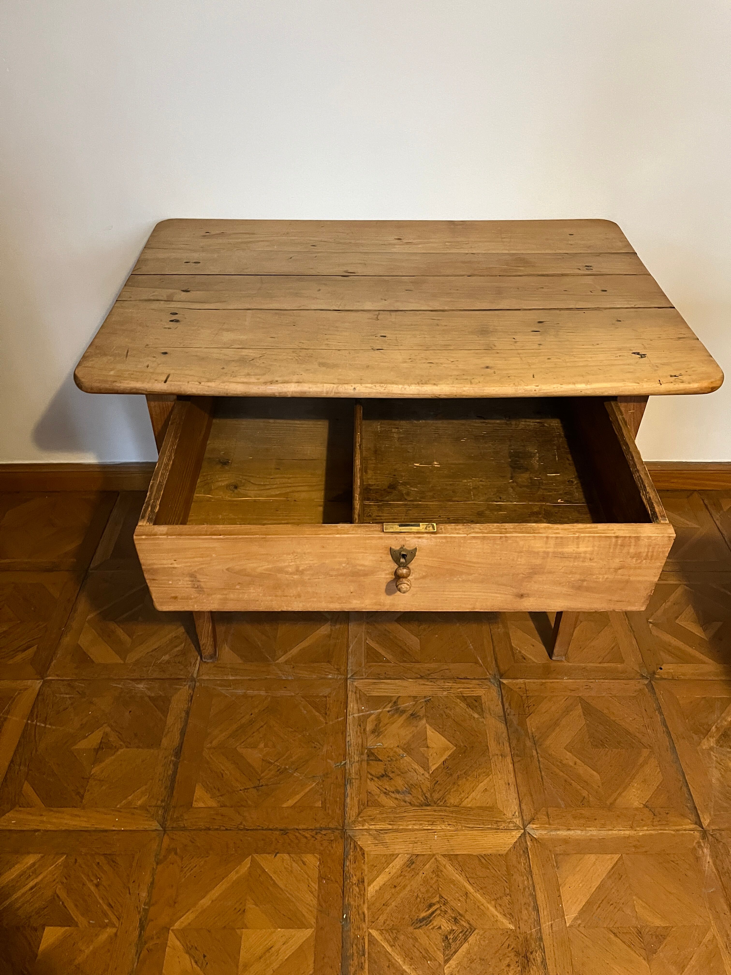 Raw wood farm table