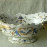 Moustiers earthenware planter with ram's head