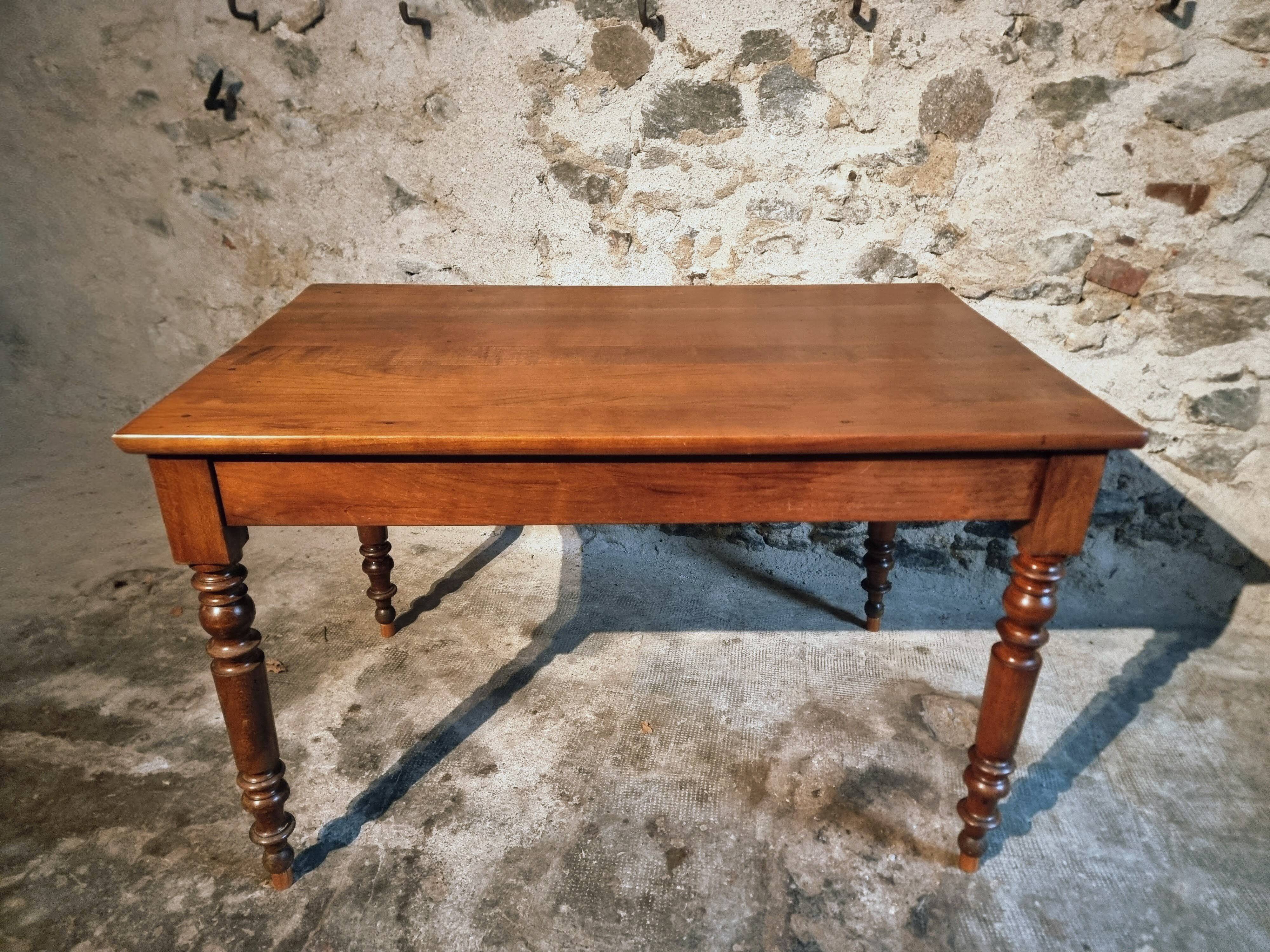 French vintage cherry wood table, circa 1920–1940.