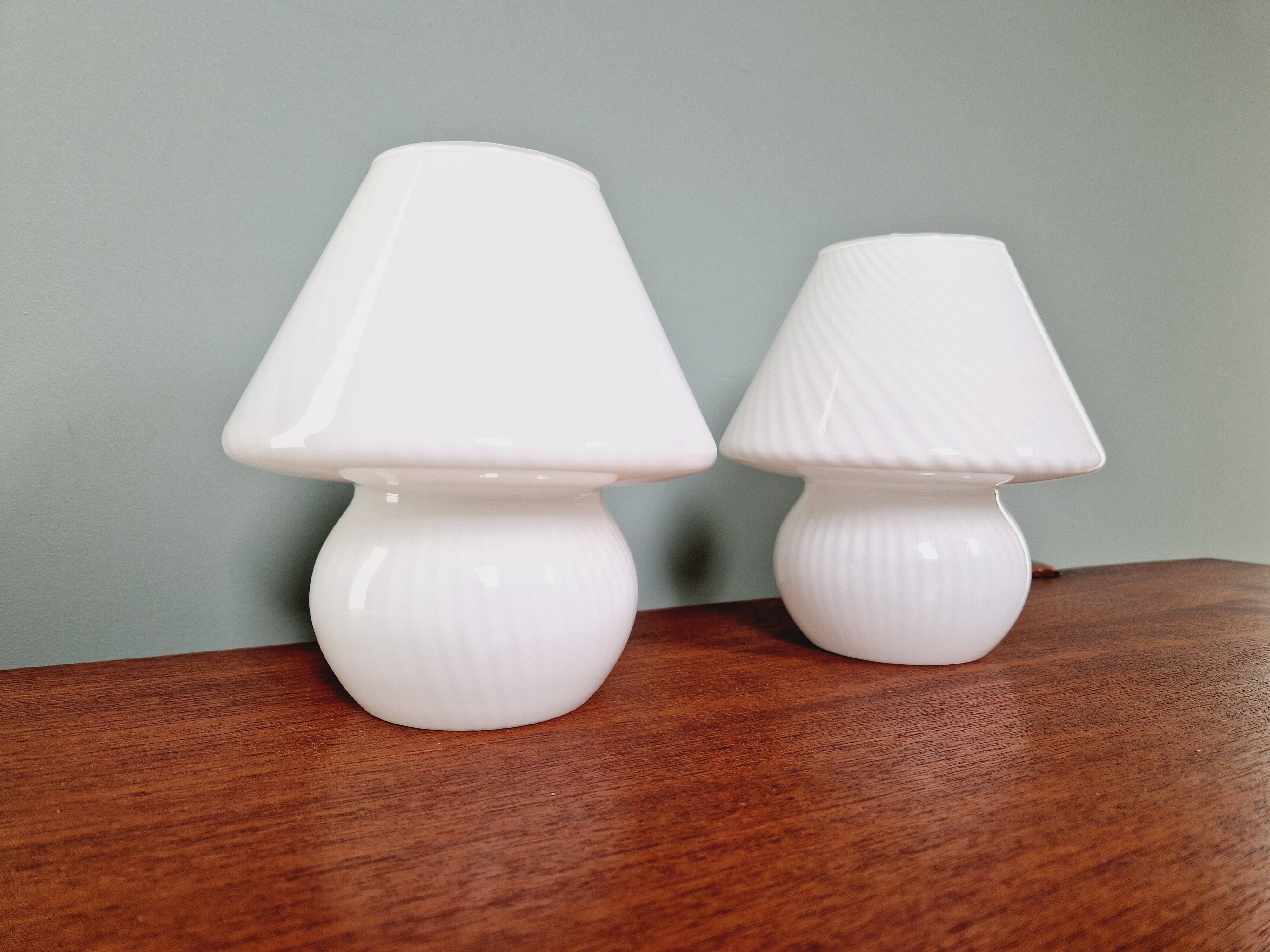 Pair of Murano glass mushroom lamps, 1970s-80s