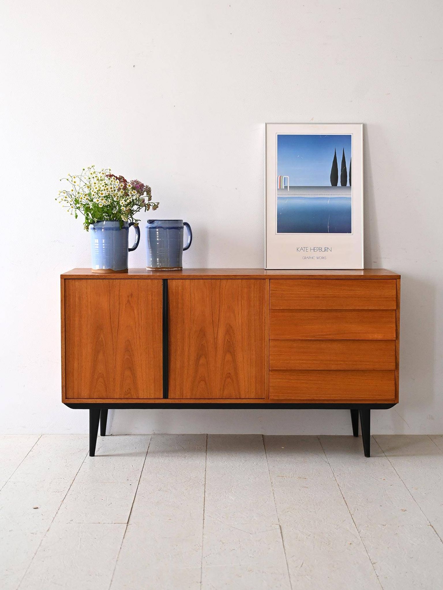 Scandinavian sideboard with black details