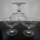 3 Art Deco champagne glasses in engraved glass