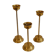 Set of 3 Scandinavian brass candle holders 1970