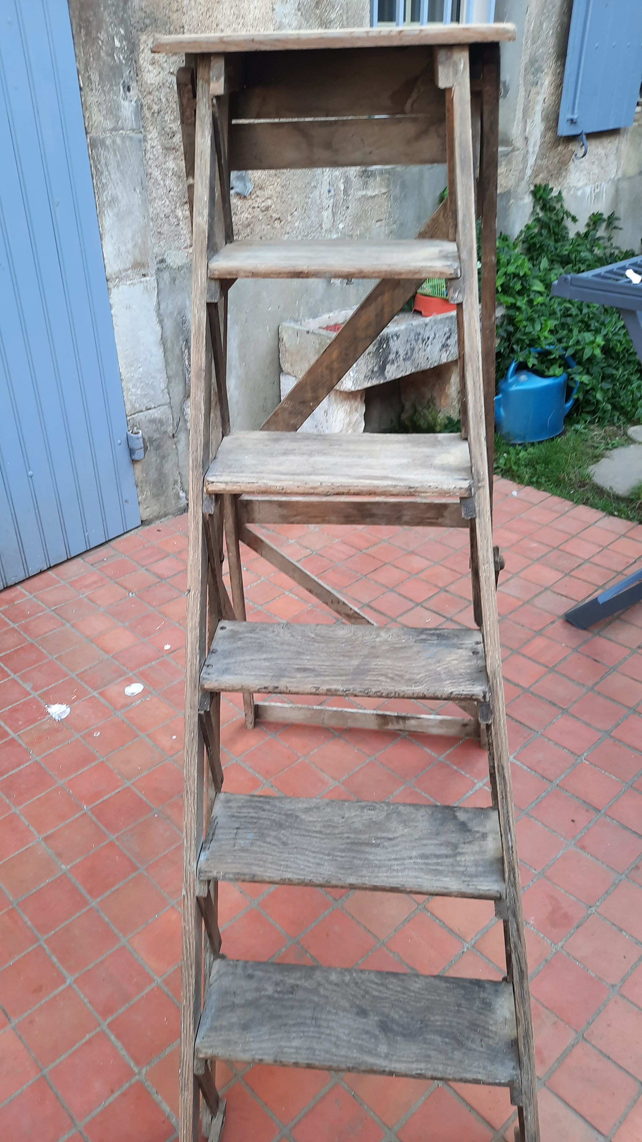 Old wooden stepladder
