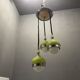 Mid-century lime green opaline glass light pendant