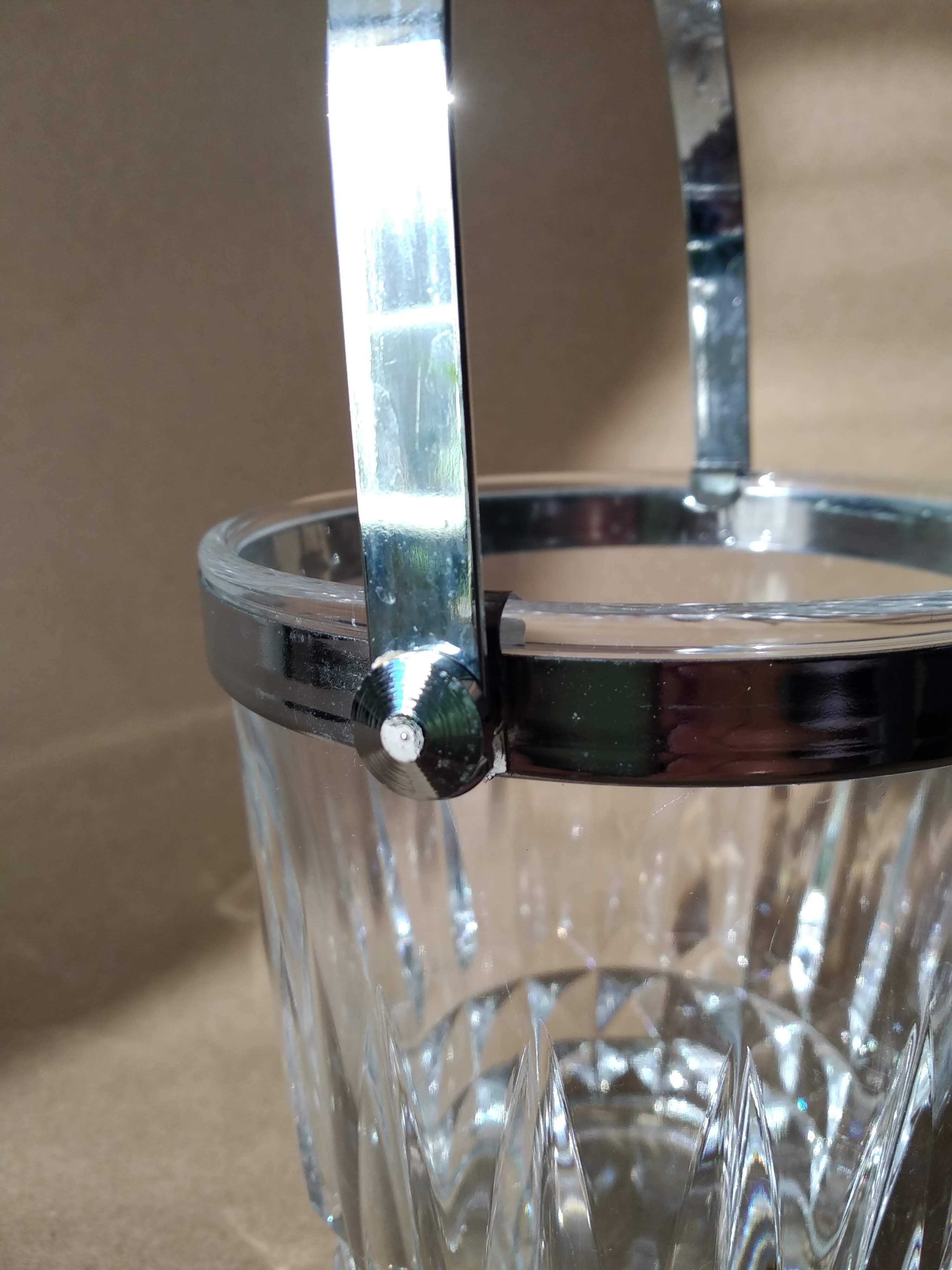Vintage DArques Crystal Ice Bucket Diamond Tips