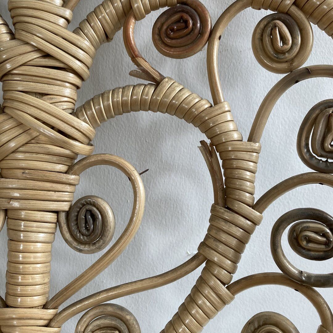 Vintage rattan chair bohemian volutes