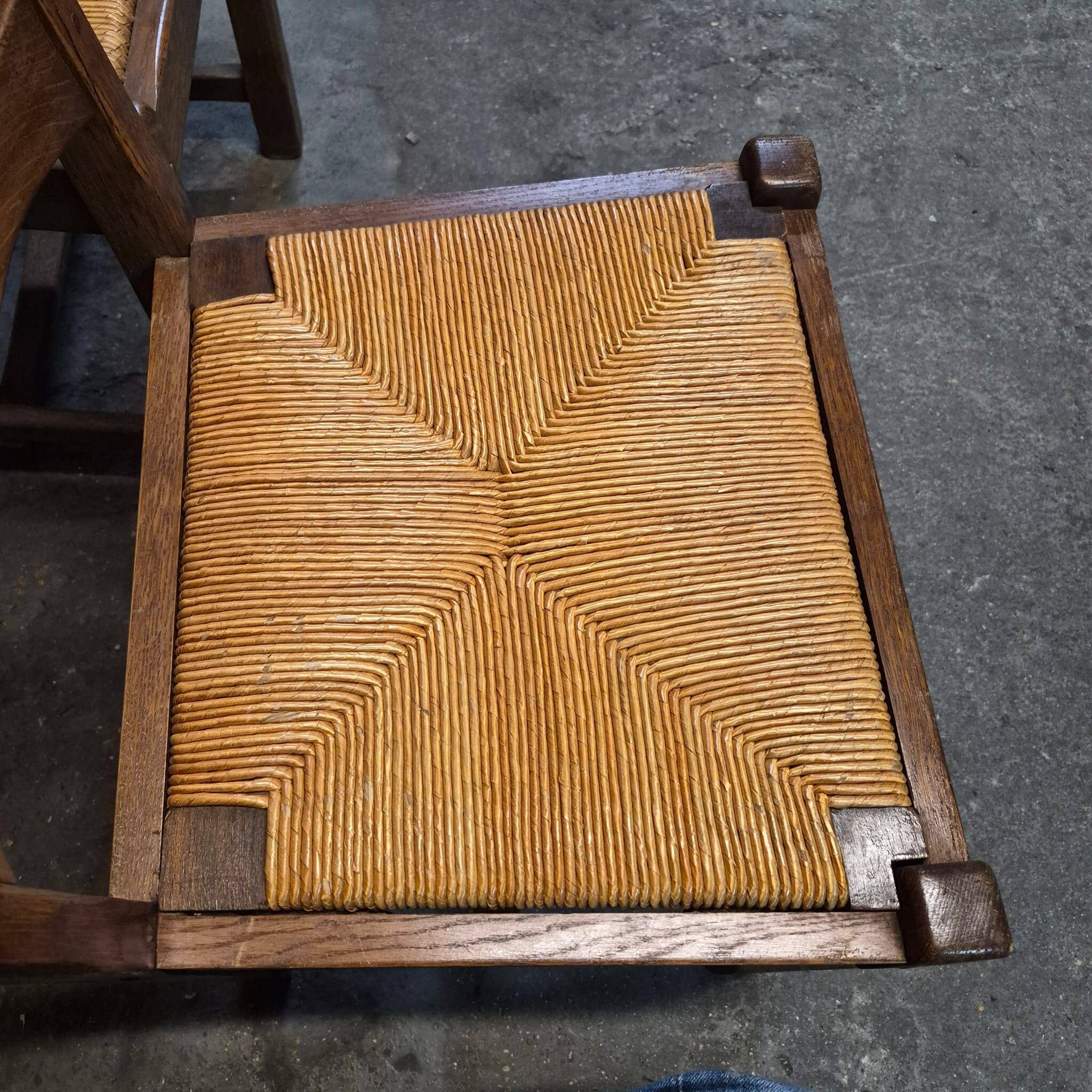 4 chaises en chêne massif et paille
