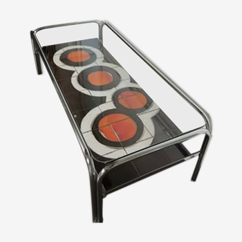 Ceramic coffee table chrome