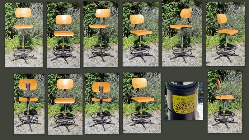 Workshop chair desk bao rotating and adjustable 70s