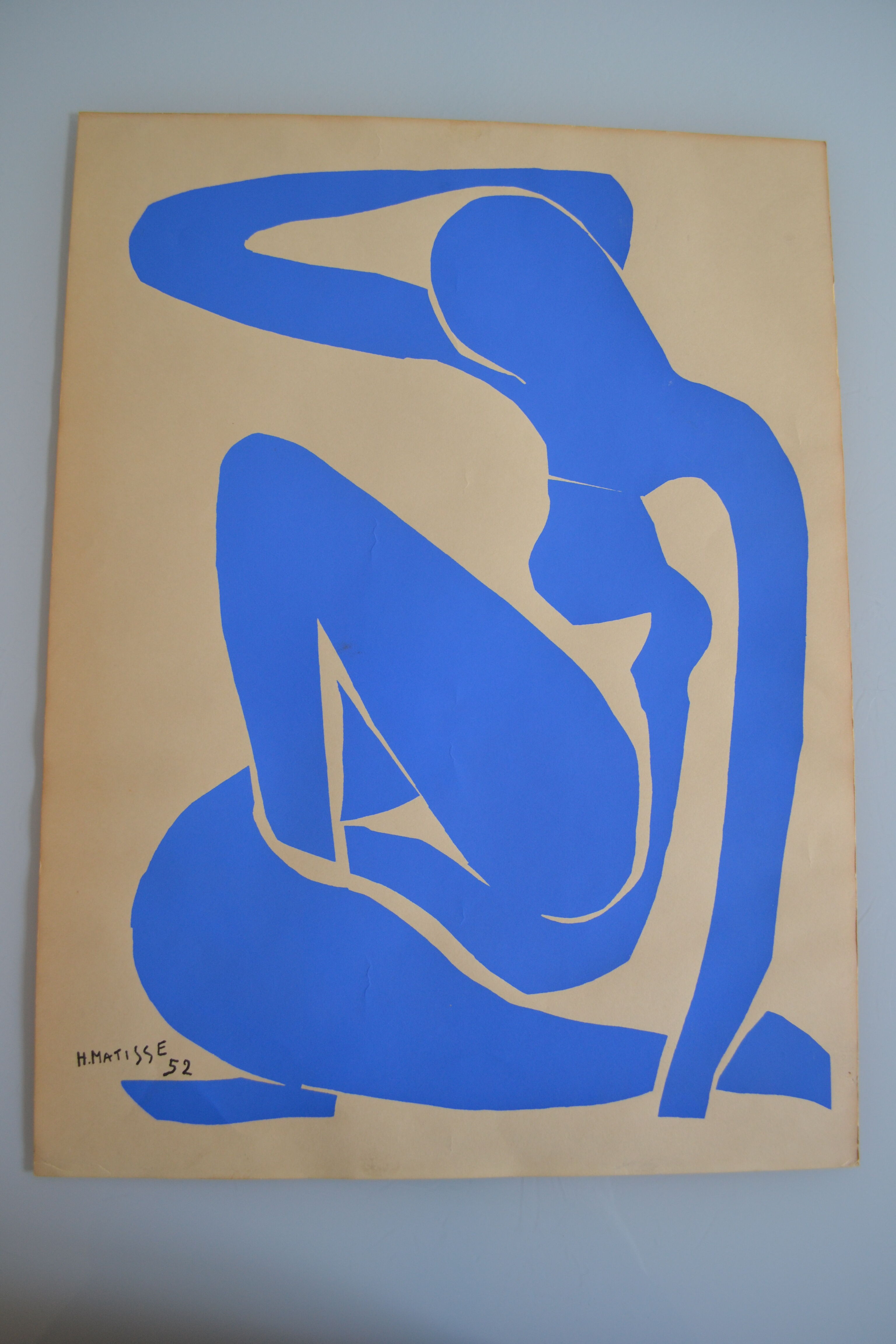 Matisse " nu bleu " 1952 screen print poster spadem 1971