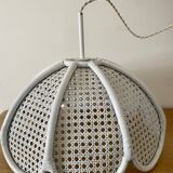 Vintage lampshade suspension in natural material, rattan and cane