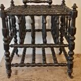 Magazine holder in blackened wood, Napoleon III partition shelf, late 19th century