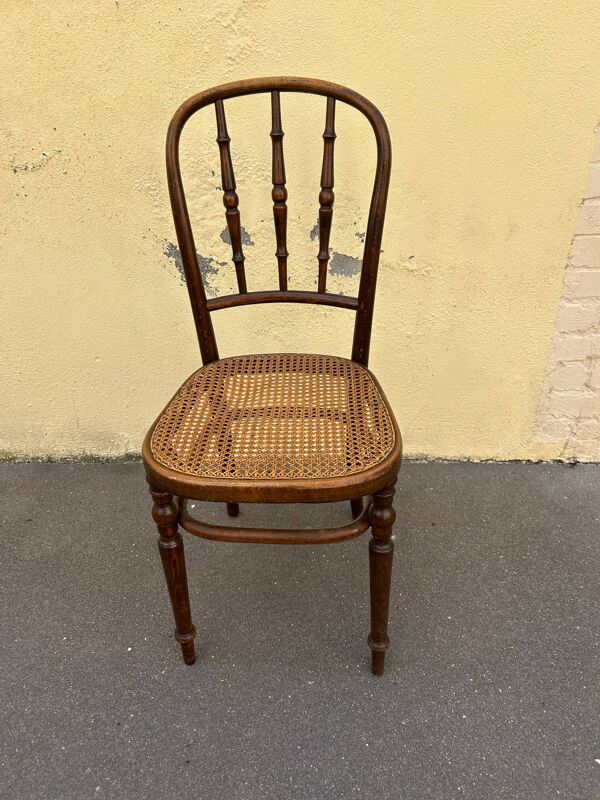chaise cannée en bois courbé  Fischel