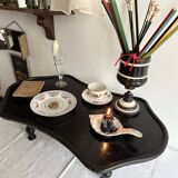 Presentation table of Napoleon III in black lacquered wood, 19th century.