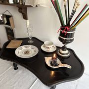 Presentation table of Napoleon III in black lacquered wood, 19th century.